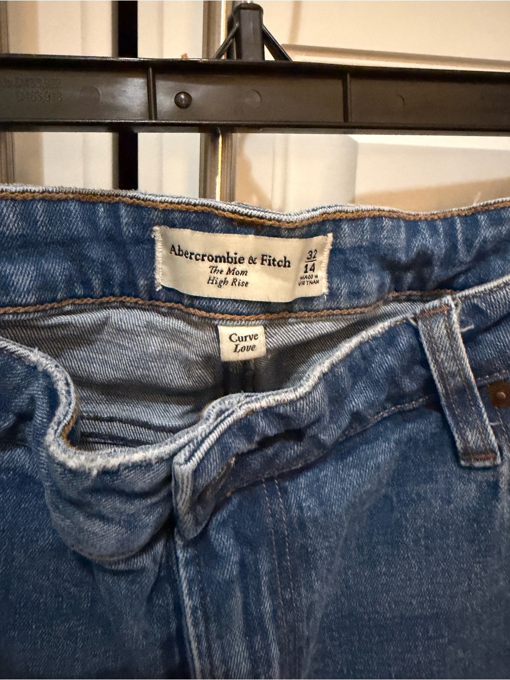Abercrombie & Fitch High Rise Mom Jeans in Medium Blue